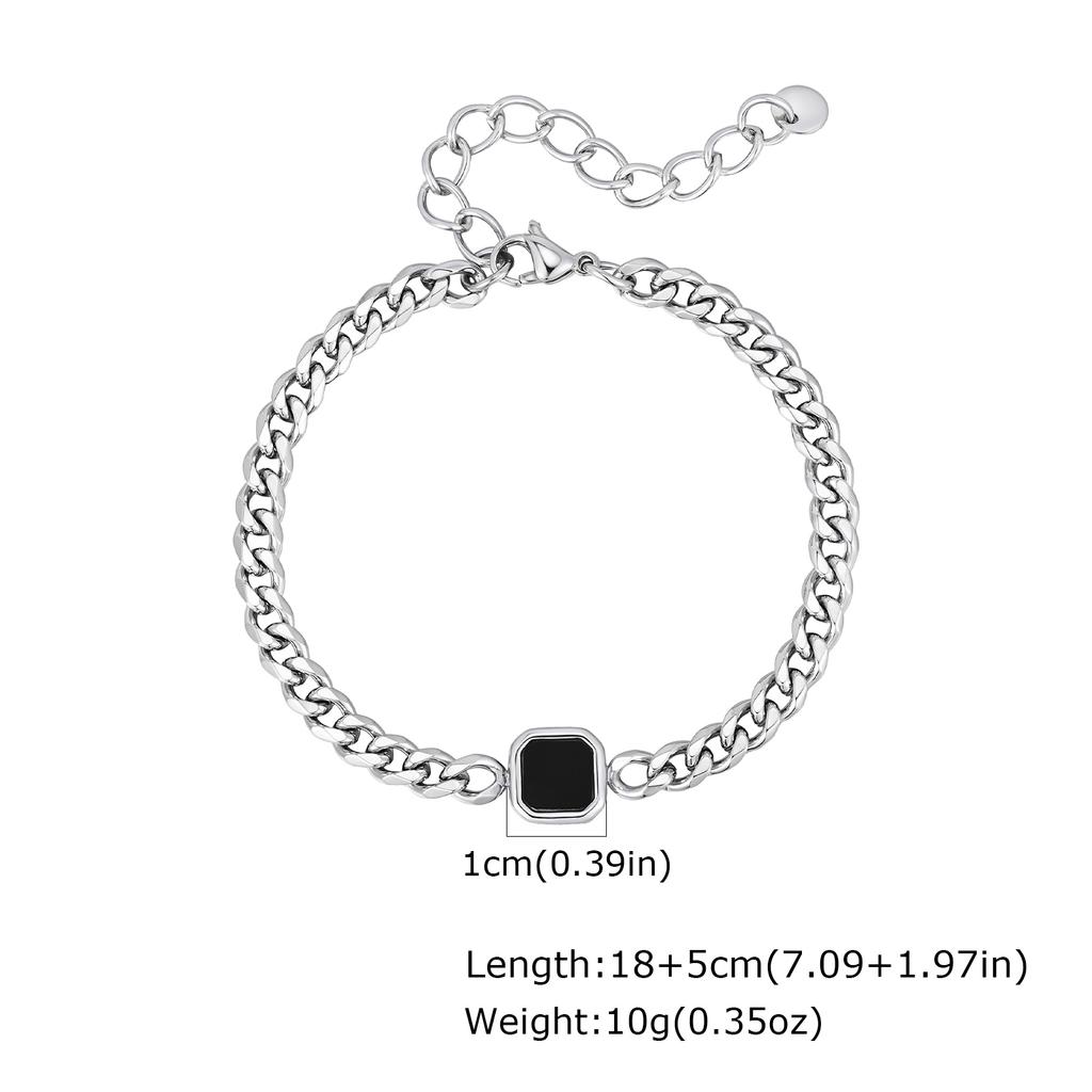 Punk Silver Color Men's Chain Bracelets,Hiphop Stainless Steel Braided Link Wristband,Classic Metal Jewelry Gift for Him Dad
