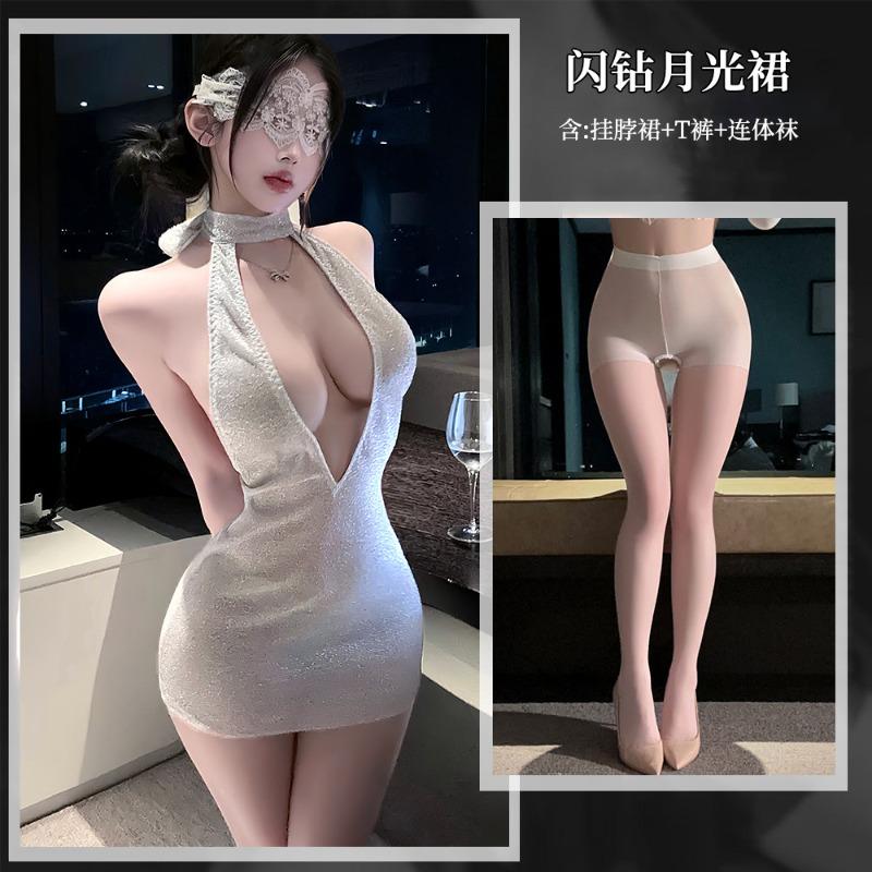 Sexy underwear, sexy neck-and-hip skirt, pure desire to avoid flirting, uniform seduction, pajama woman