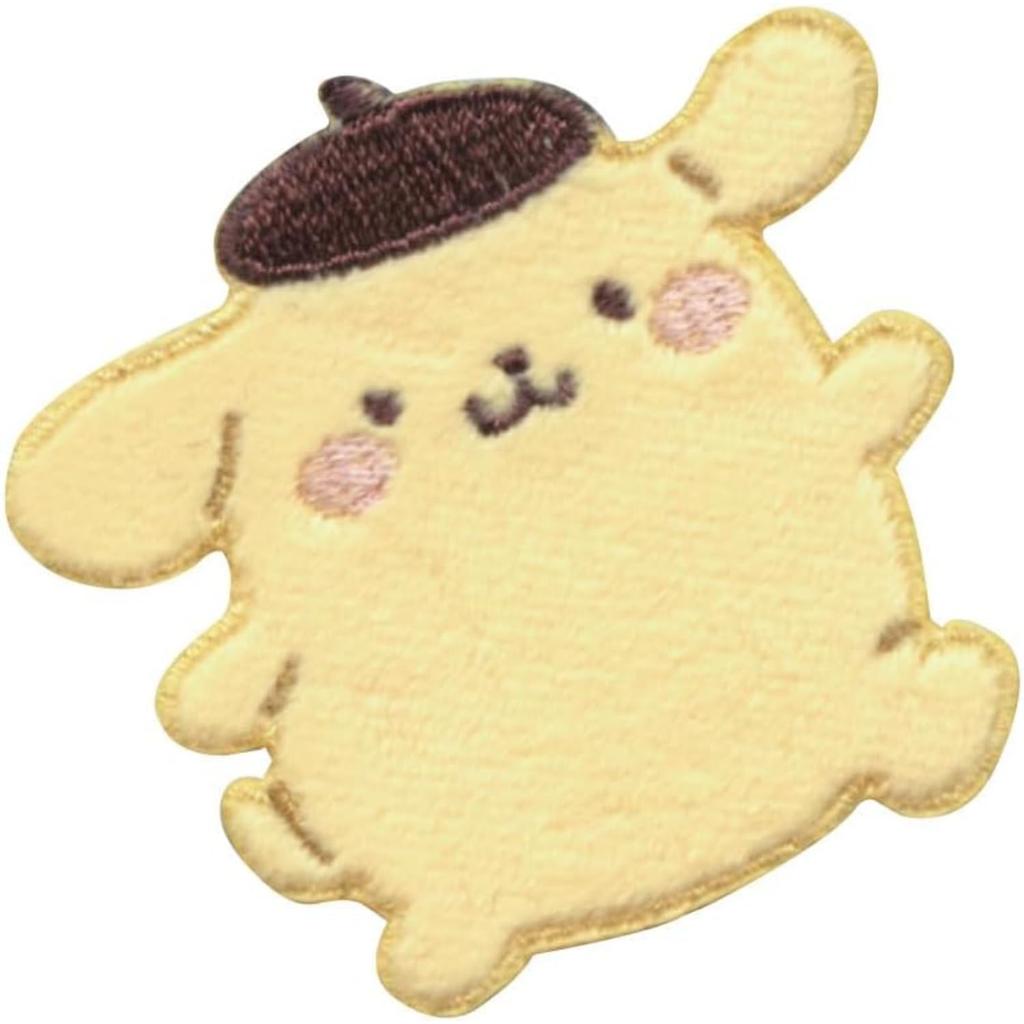 Pioneer Sanrio Characters Pompompurin Mukyumukyu Patch with 1 Piece Height 60mm X Width 60mm Dual Use Type Sticker/Iron SCW650-SCW60