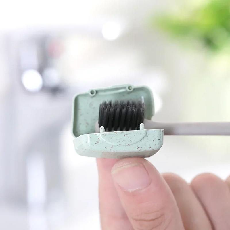 4PCS Household Bathroom Portable Solid Color Travel Toothbrush Cover Wash Brush Cap Case Box Home Accessories Small Tool Supply