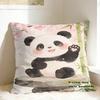 Cute Panda Pillow Case  Square Pillow Cover For Living Room Bed Chair Funny Cushion Cover