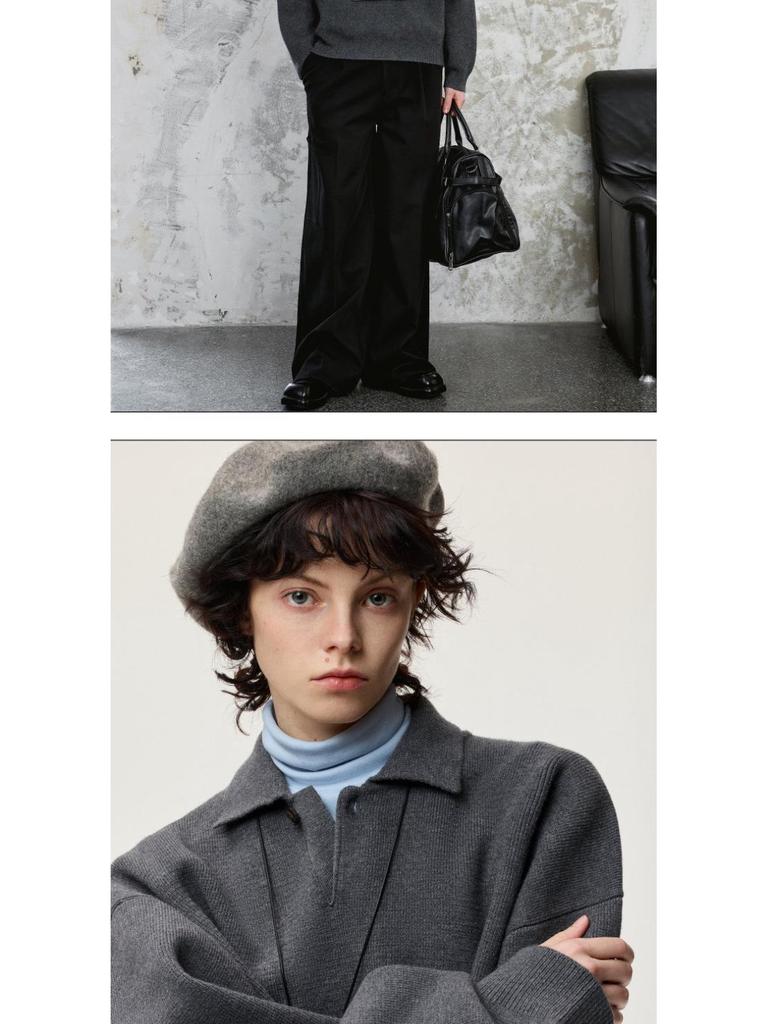 Men's Slim Fit Lapel Polo Knit Sweater - Long Sleeve, Trendy Korean Style for Autumn and Winter