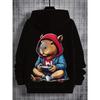 Boys' hooded sweatshirt with casual, fashionable, cute Capibala pattern 3D LONG