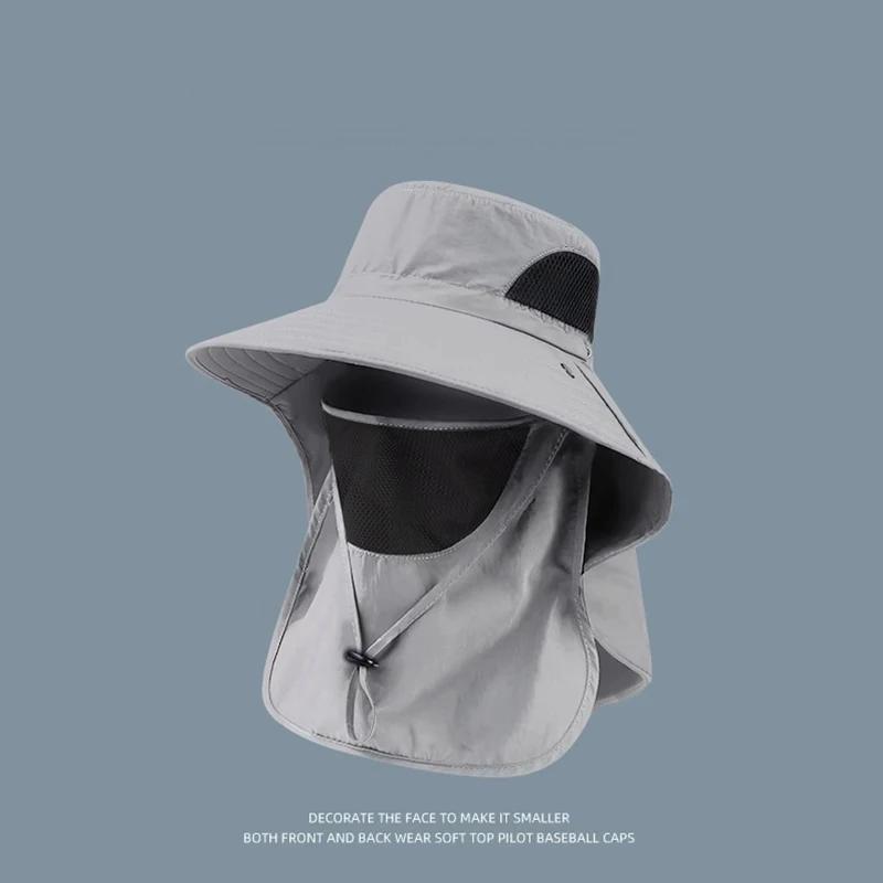 

Fisherman Hat Quick Drying Wide Brim Summer Sun Hats UV Protection Detachable Face Men Women Hiking Camping Visor Bucket Hat