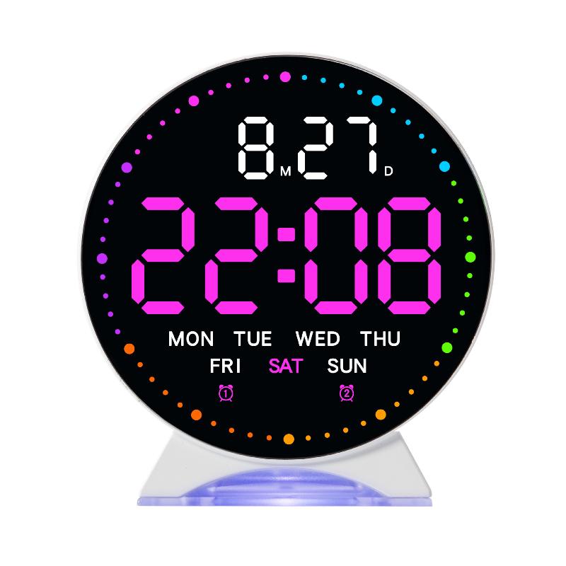 Personalized Jmping Seconds Display Electronic Led Alarm Clock Desktop Ambient Light Decor Usb Table Clock With Auto Dimmming