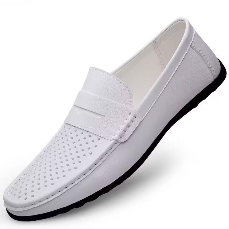 Moda Estiva Mocassini da Uomo Casual Italiani di Lusso Scarpe da Uomo in Vera Pelle Mocassini Leggeri Traspiranti Slip-on Scarpe da Barca