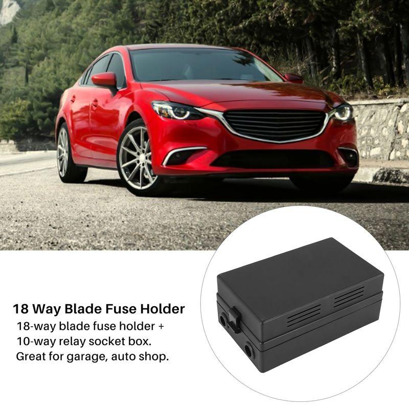 Powerful Car Blade Fuse Holder Relay Socket Black Box 18 Way Blade Fuse Holder Car Automotive urance For Automotive Marine