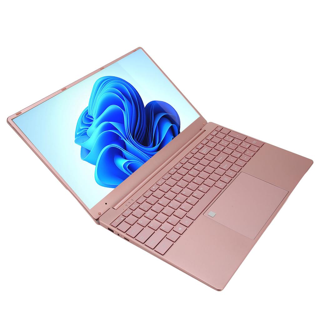 15.6in Laptop 12GB RAM 128G ROM 1080P Portable Laptop with Fingerprint Numeric Keypad for Windows 11Pro Rose Gold