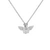 925 Sterling Silver Crown Angel Wing Pendant Necklace for Women , Rhinestone - Encrusted Fairy Princess Jewelry