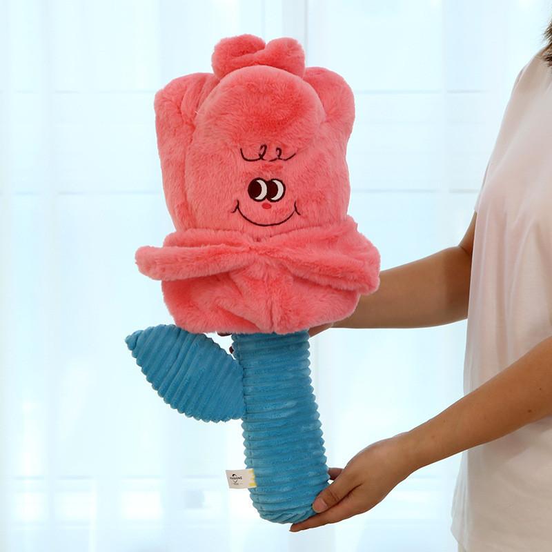 Schöne Plüsch-Rosenblüten in Gelb und Rosa, wahlweise 48 cm und 85 cm