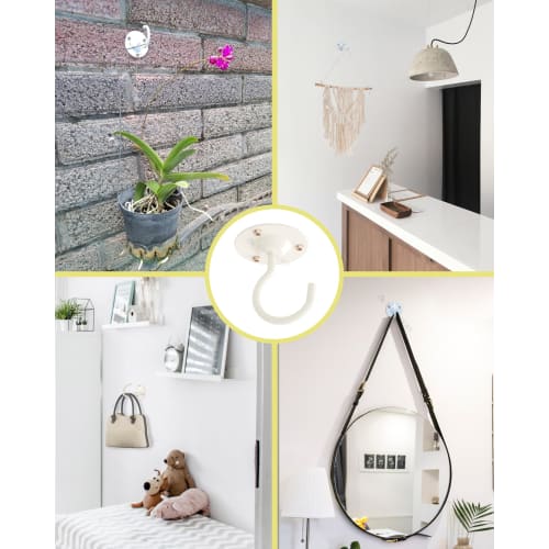 Ceiling Hooks, Hanging Planter Hooks, Shade Mounting Hardware, Screw Hooks, Wall Hooks, Shade Mounting Hardware - Pack of 3