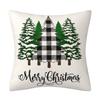 Christmas Black and White Plaid Linen Pillow Case Decoration Sofa Cushion Household Supplies Pillow Case