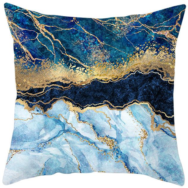 Blue Marble Printed Pillow Abstract Home Sofa Car Pillow Head Cushion