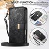 PU Leather Zipper Crossbody Flip Wallet Card Slot Phone Case For Samsung Galaxy S25 Plus S24 FE S23 Ultra S22 Wrist Strap Cover