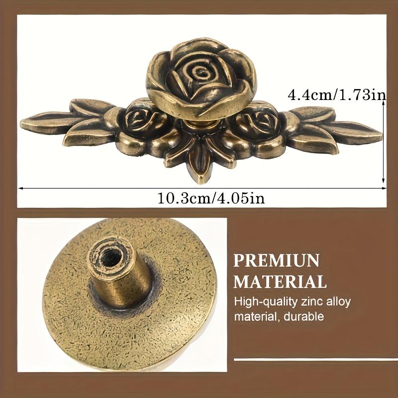 Zinc Alloy Rose Cabinet Handles 8pcs - 4.051.73 Inches Antique Bronze with Back Plate, Elegant Pulls for Dresser, Drawer, Cabinet & Mounting Screws