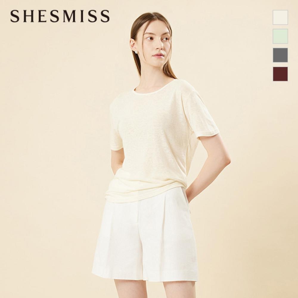 

Футболка She S miss Linen Blend Slub с коротким рукавом SajTSn22010 creamy/00