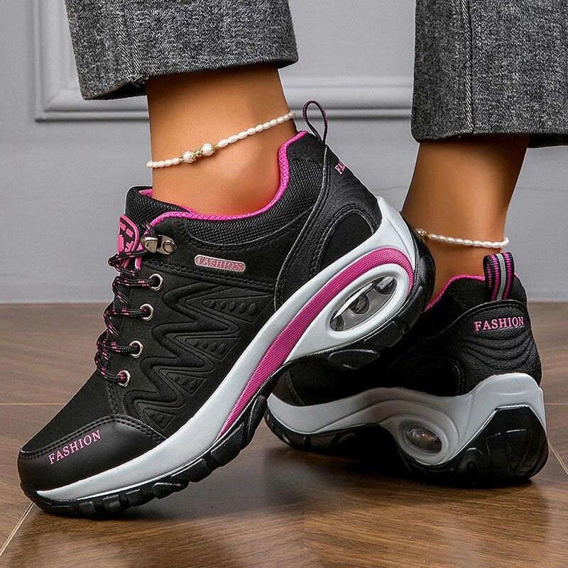 Women's Platform Sneakers Winter Comfortable Short Boots Waterproof Outdoor Sports Shoes Casual Leather Ankle Boots