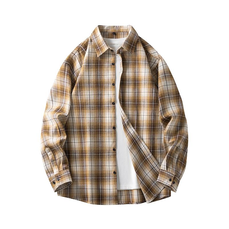 Autumn New Trendy Plaid Long-sleeved Shirts for Men and Women, Korean Style Loose Casual Jackets, Versatile Shirts for Couples