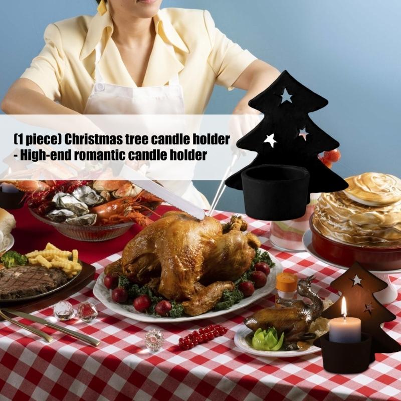 Metal Christmas Tree Tealight Candle Stand Holiday Tabletop Centerpieces Votive Candleholder Holiday Festives Decoration
