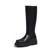 Autumn and winter LZD supply casual medium heel flat bottom large size versatile solid color high boots