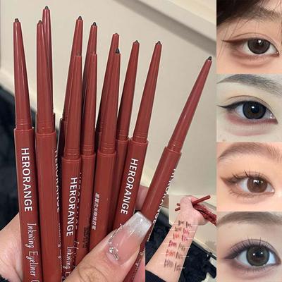Crayon eye-liner ultra-fin rose marron, ligne inférieure de fard à paupières, imperméable, facile à porter, gel eye-liner mat, séchage rapide, maquillage des yeux