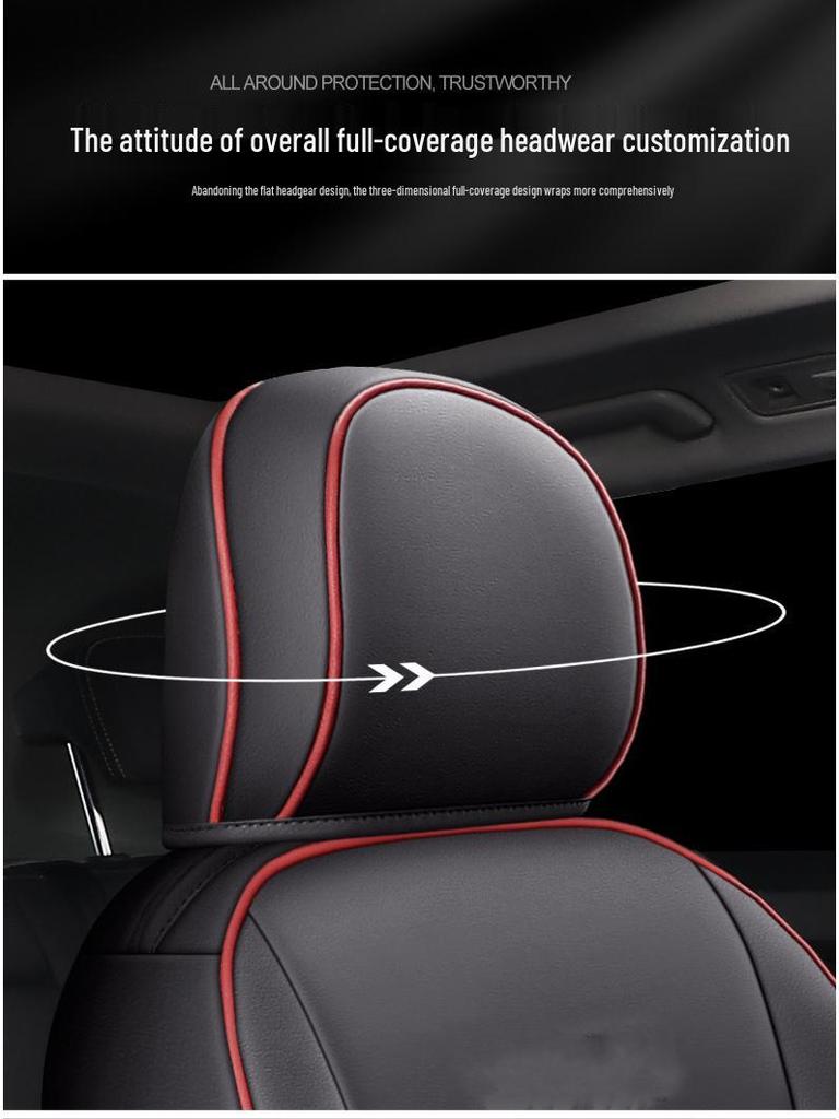 Yue Four Seasons Universal Car Seat Cover, Full Surround, Wear-Resistant, Five-Seat Leather