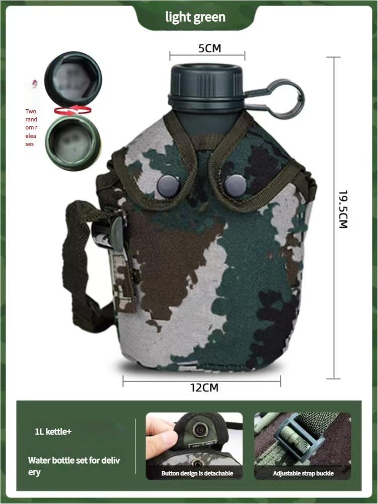 Water bottle for outdoor sports kettle portable for camping with cloth cover, kettle of heavy-duty aluminum foil large capacity