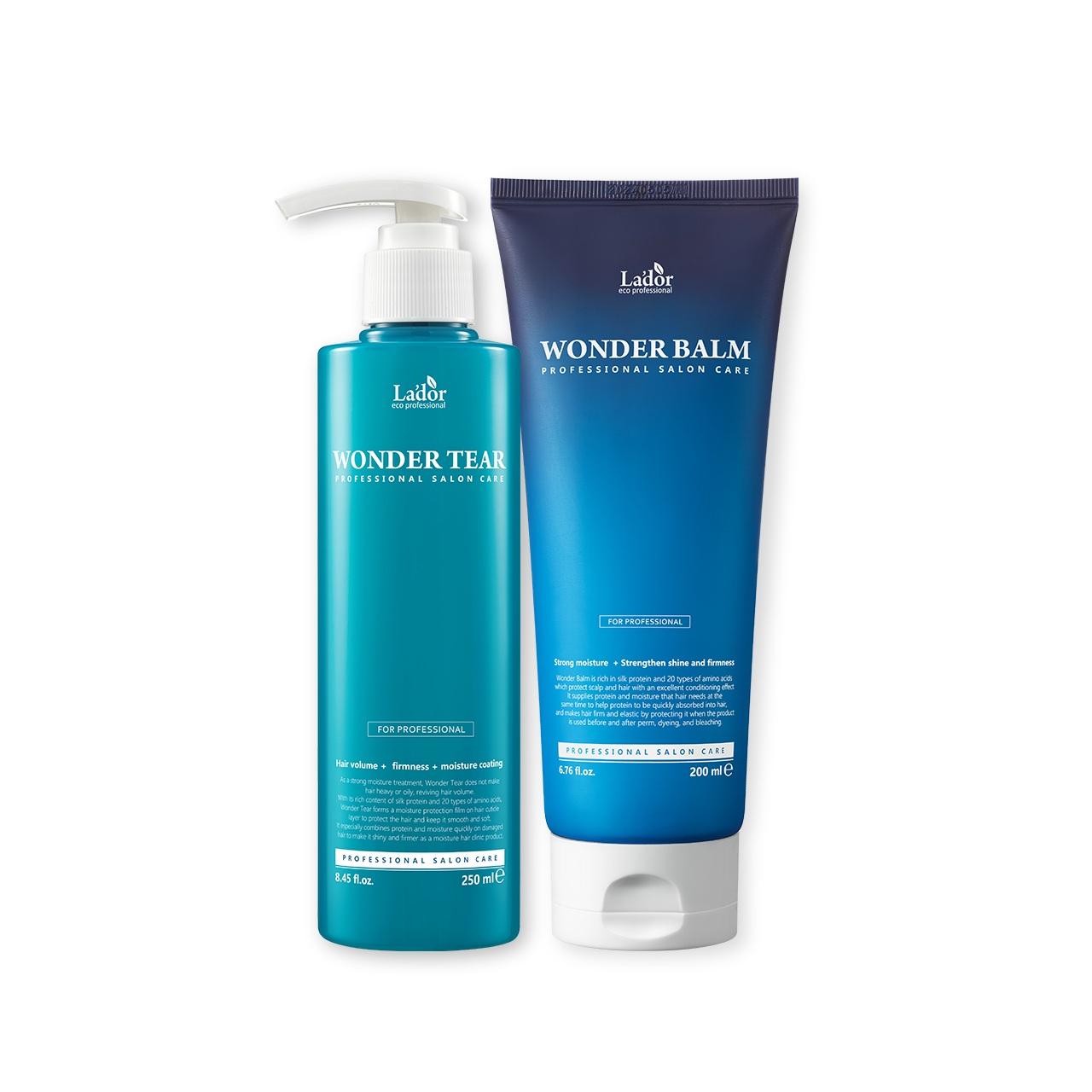 LADOR Wonder Balm + Wonder Tear 100-Second Moisture Clinic Set Intensive Damage Repair & Protein Care