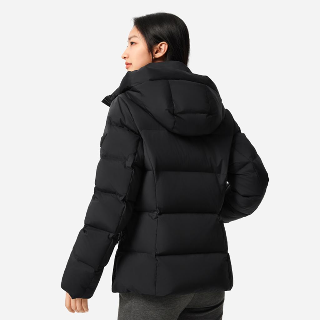 Li Ning Hot Pot Down Jacket Series Fitness Series Hooded Simple Slim Solid Color Versatile Long Sleeve Short Down Jacket Women Jacket AYMV400-2