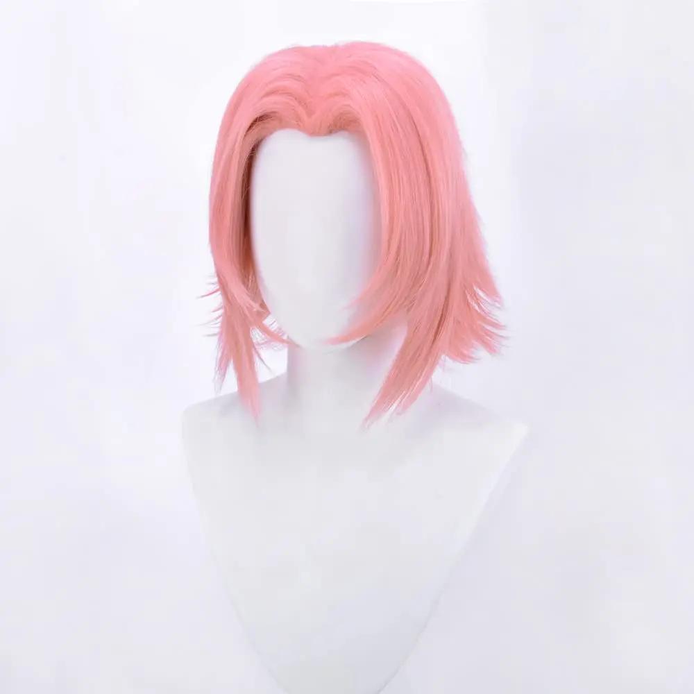 Halloween Sakura Haruno Cosplay Wigs Cosplay Anime Halloween Costume Short Pink Sakura Pink Hair Wigs Costume Character