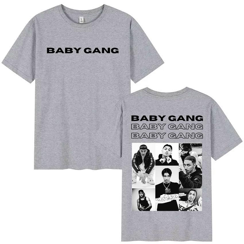 Rapper Baby Gang Album 2025 Merch Sommer Herren Retro Mode Baumwolle T-Shirt Hip Hop Extra Großes T-Shirt Street Wear Y2K