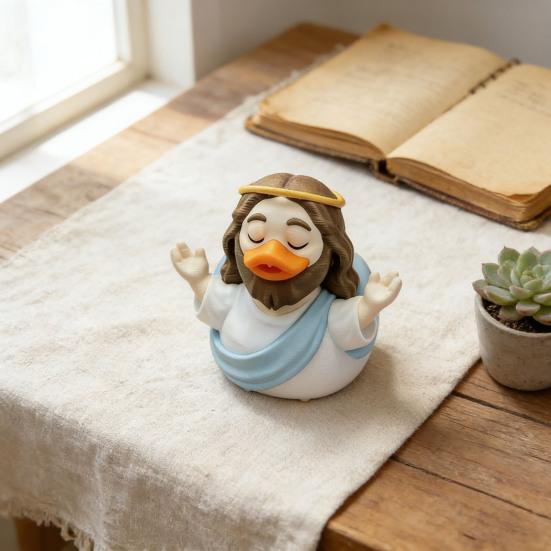 Jesus Anka Figur Samlarobjekt 3D-tryckta Kristna Anka Figurer Religiös Liten Jesus Anka Prydnad för Skrivbord Bil Instrumentbräda Dekor