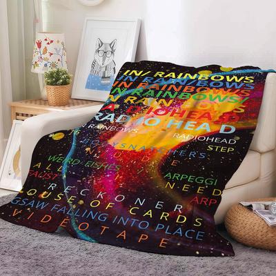 R-Radiohead Band Rainbow Blanket Warm And Soft Suitable For Bedroom Living Room Sofa Bed Office Travel Camping