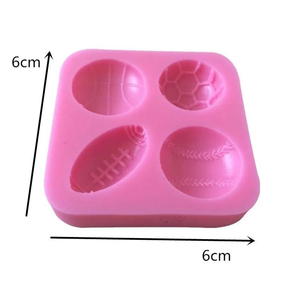 1 Pcs Sport Ball Silicone Molds Football Basketball Tennis Fondant Cake Decorating Tools DIY Party Candy Chocolate Moulds