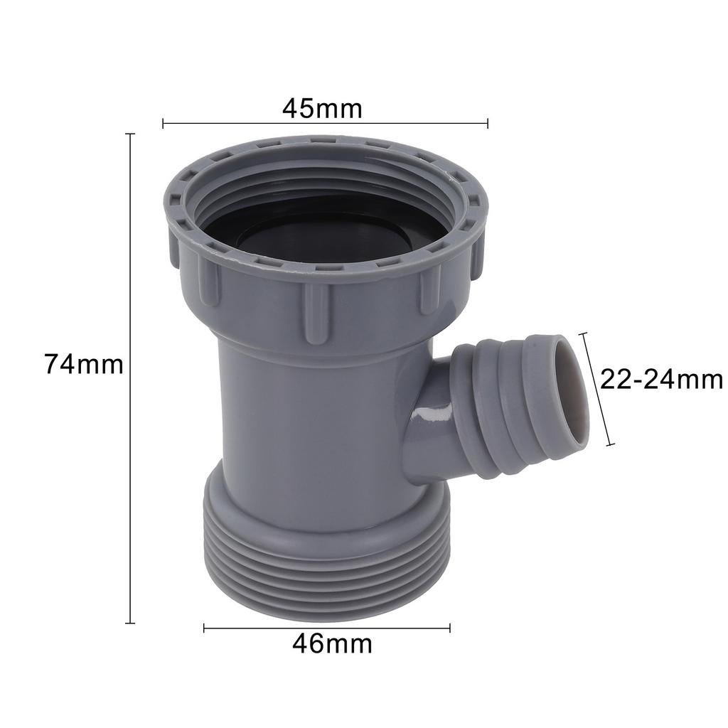 Female Pipe Connector Kitchen Sink Drain Adapter Space-saving Design Time-saving Installation Grey Home Plumbing Solutions