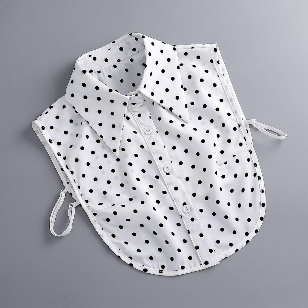 Perfect Match Polka Dots Shirt Detachable Collar For Women Lapel Blouse Tops Fake Collar Female Removable Lapel Flase Collar Accessory
