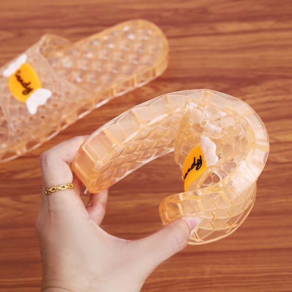 WTEMPO PVC Summer Flat Heel Breathable Cool Thick Slippers Women Large Size Casual Non Slip Wear-resistant Slippers