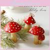 Christmas Mushroom Hanging Figurines Resin Rustic Style Decor Items For Seasonal Celebration
