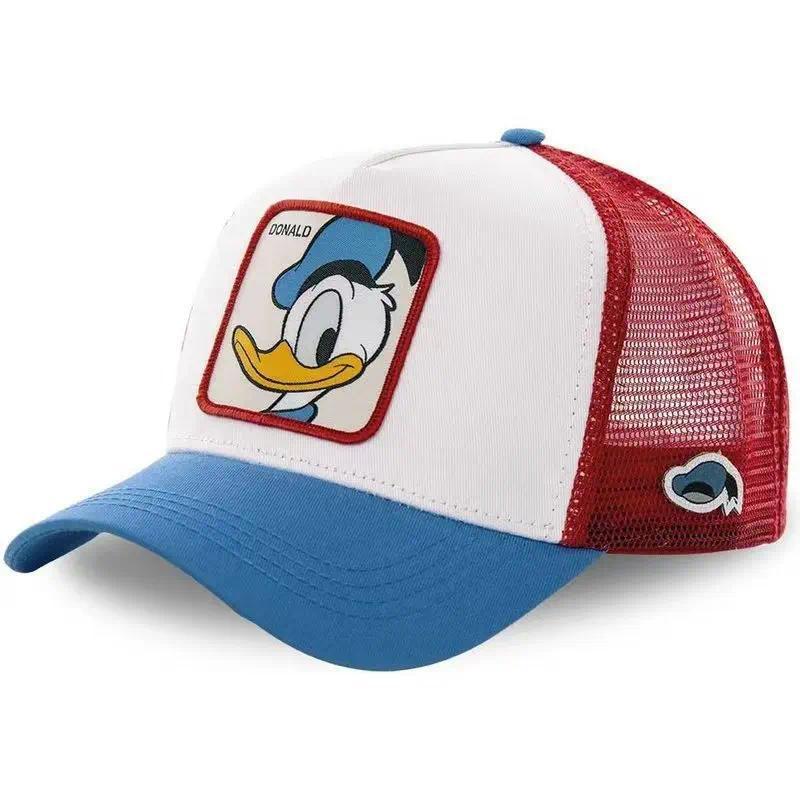 

Cartoon Anime Baseball Cap Cute Embroidery Mickey Donald Duck Sun Hat Adjustable Outdoor Trucker Mesh Hat Fashion Boy Hip Hopcap