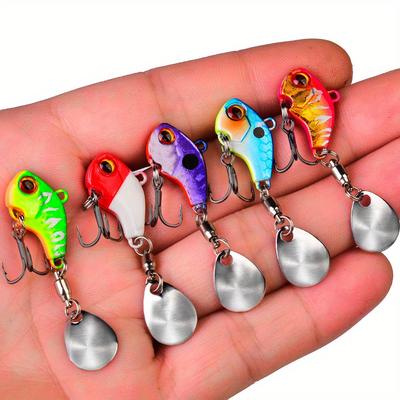 1Pcs Rotating Jig Metal VIB Spoon Spinner Fishing Lures Vibration Hard Bait For Bass Pike Winter Ice Fishing Tackle