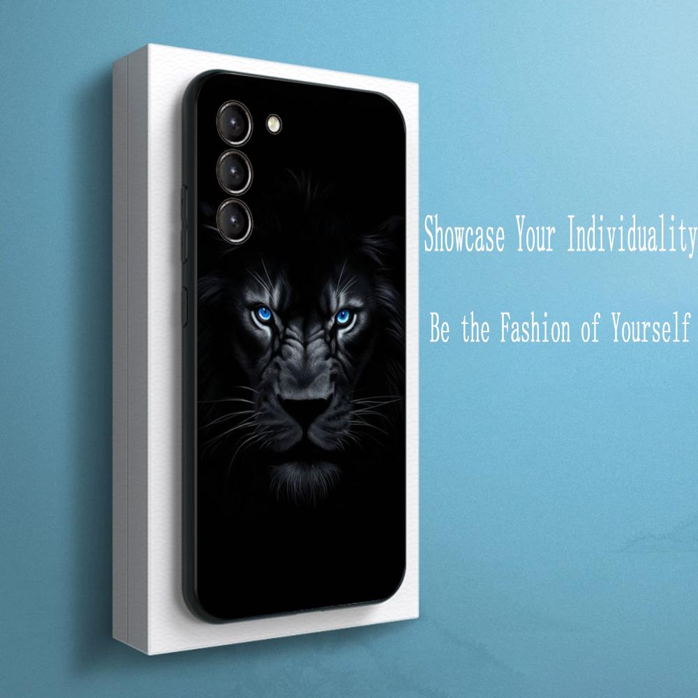Coole Königslöwen-Mode-Muster-Design Handyhülle Für Samsung Galaxy S25 S24 S23 S22 S21 S20 Plus Ultra Note20 Weich Schwarz