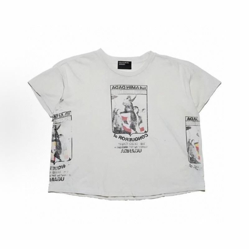 Letter printing retro portrait American tide brand loose men's and women's casual short-sleeved T-shirt tide