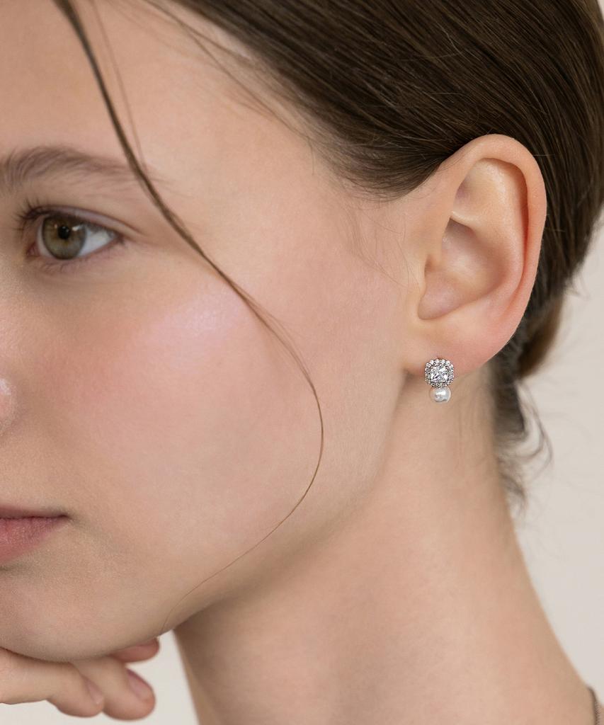 Tatiana Cushion Cubic Pearl Drop Earrings Ec3302