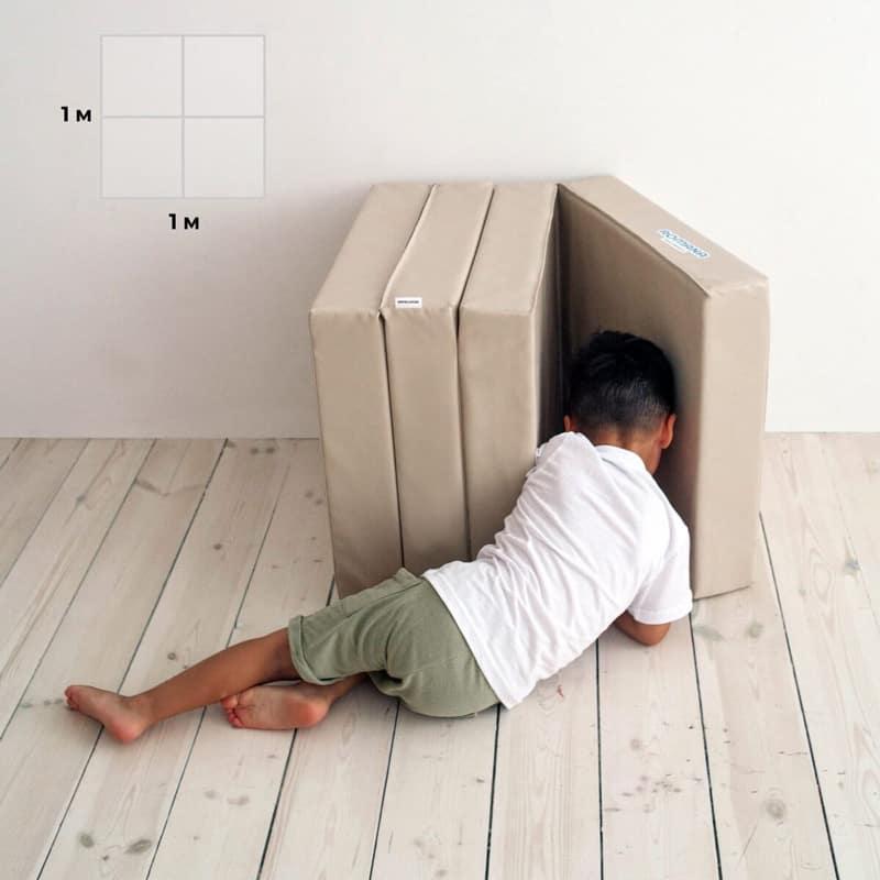 gymnastic mat Comet 100x100x10(4 piece) - beige