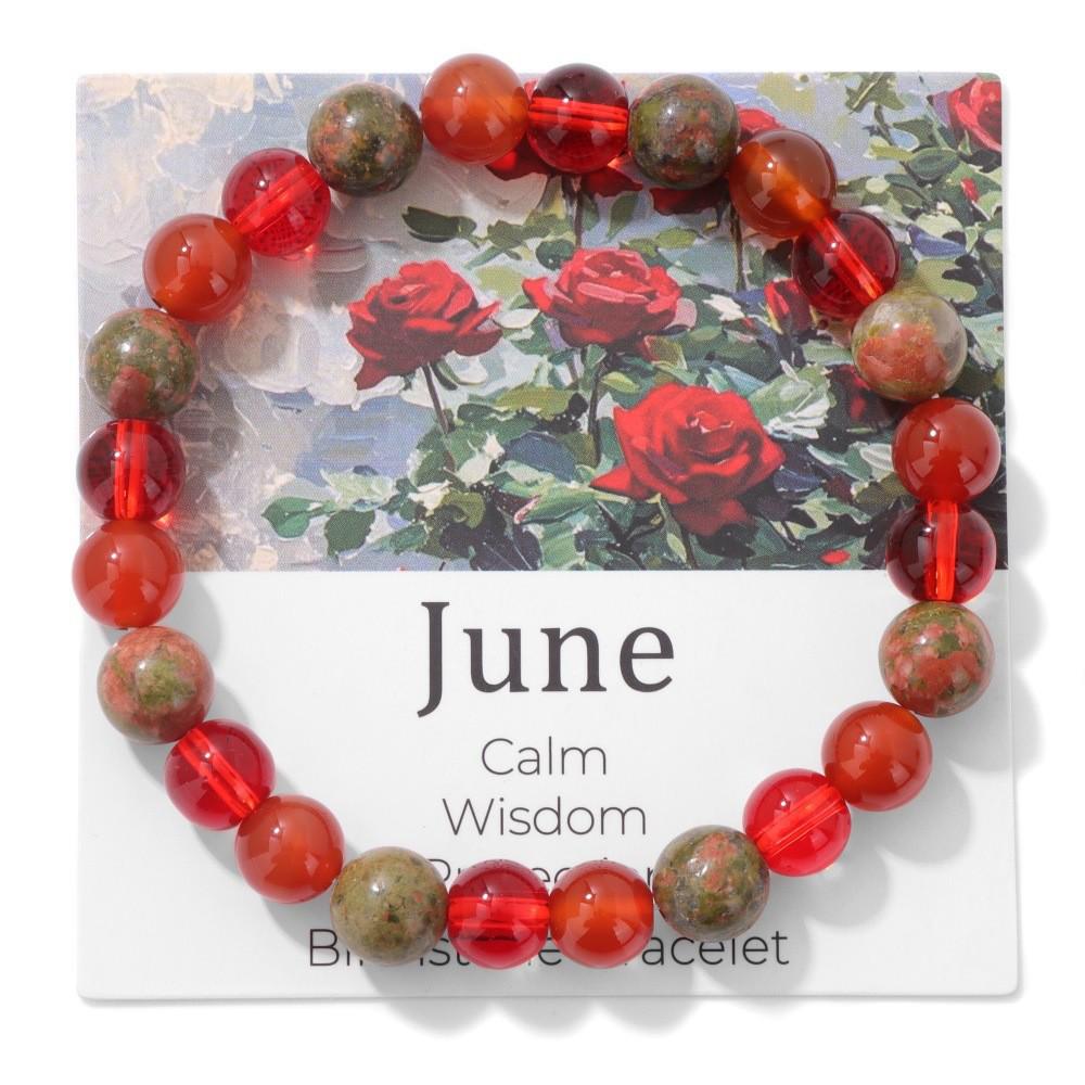 Декабрьский цветок 8мм браслет из каменных бусин: Литературный, Простой и Универсальный Дизайн 19cm