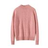Damen Jacquard Wollpullover mit hohem Kragen, Gold- und Silberfaden - Verdickt, Lockere Passform für Herbst und Winter