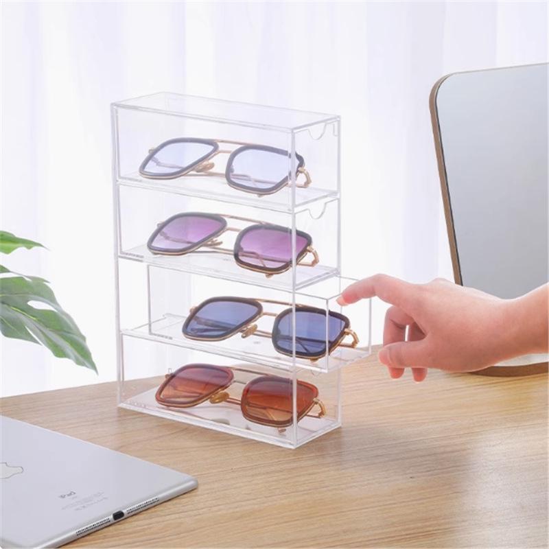 Cross-Border Acrylic Sunglasses Storage Box: Multi-Layer Desktop Display & Dustproof Organizer