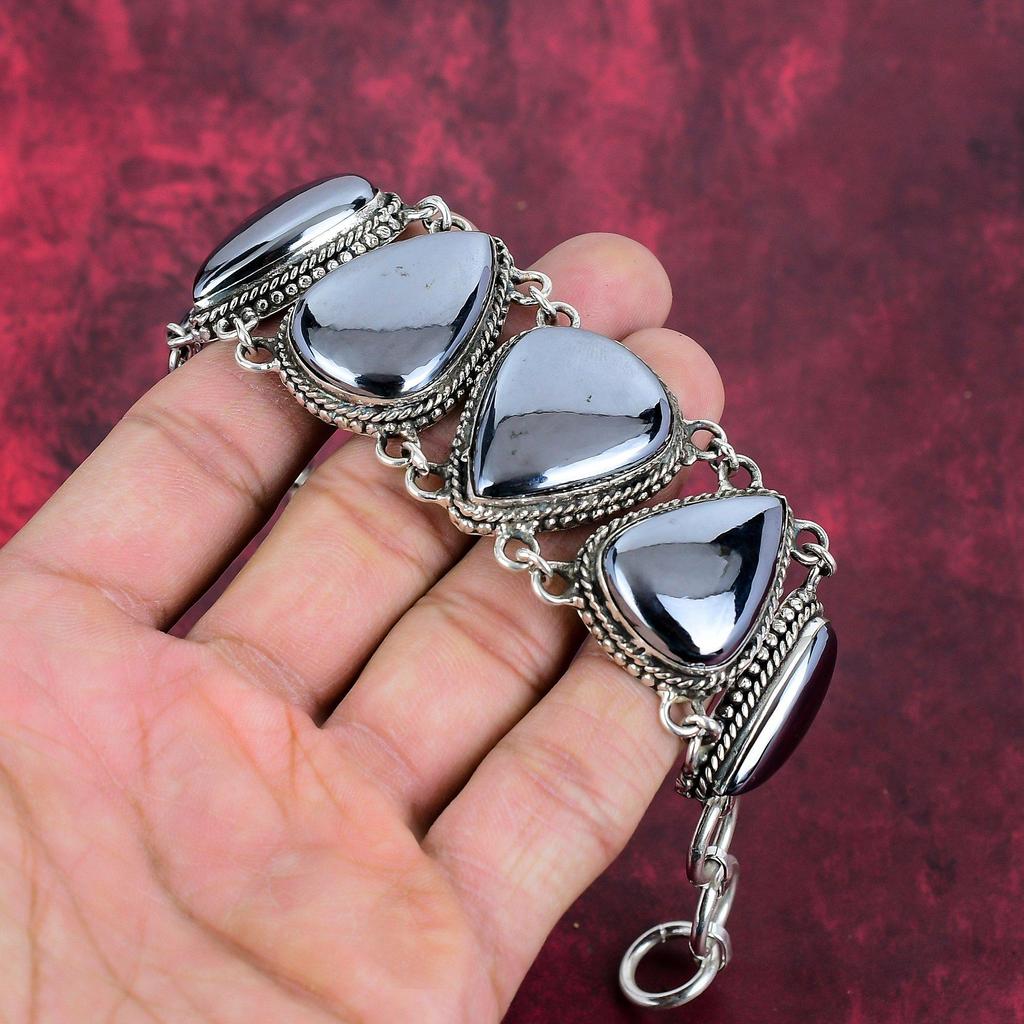 Shungite Gemstone 925 Solid Sterling Sliver Jewelry Bracelet, Wonderful Handmade Jewelry, Natural Bracelet For Women