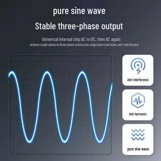 Single to Three-Phase 220V-380V Transformer Converter, 60Hz to 50Hz