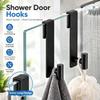 2Pcs Soft Cushion Towels Hooks Up To 10mm Thick Robe Hanger Widened Glass Door Hanger  Bathroom